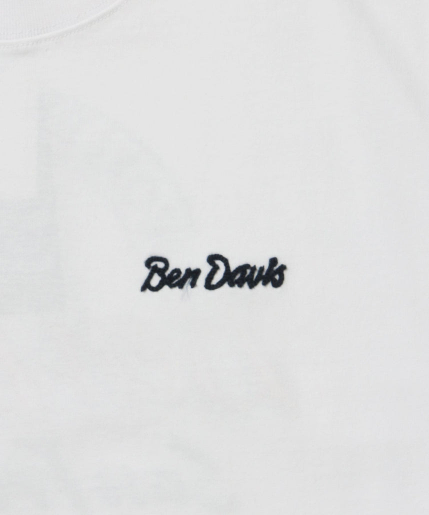 【BEN DAVIS（ベンデイビス）】BD LABEL EMB TEE / Tシャツ クルーネック  ワンポイント シンプル ユニセックス ホワイト