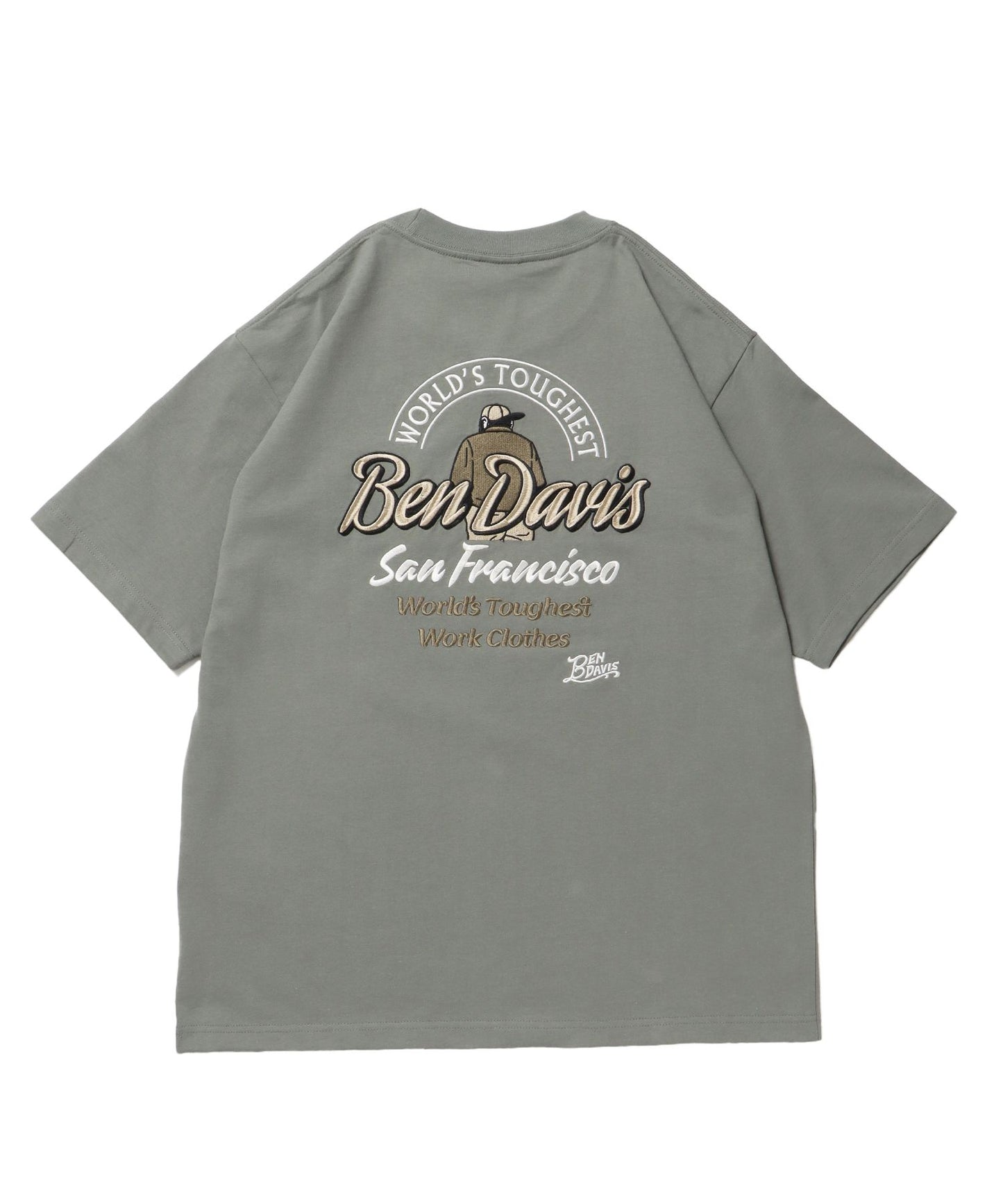 【BEN DAVIS（ベンデイビス）】BD LABEL EMB TEE グリーン