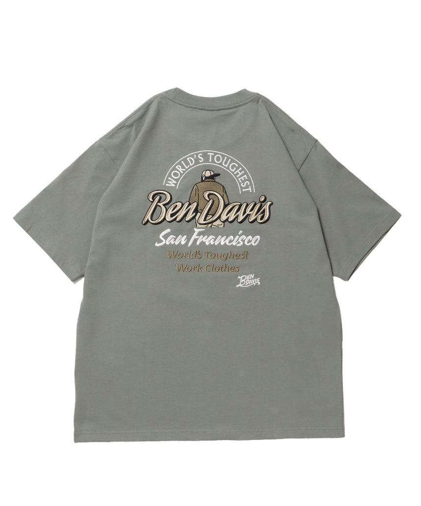 【BEN DAVIS（ベンデイビス）】BD LABEL EMB TEE グリーン