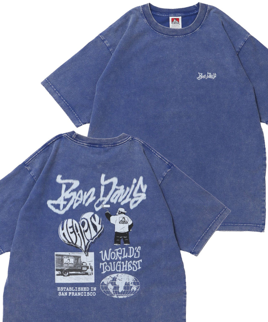 【BEN DAVIS（ベンデイビス）】TAGGING VNTG TEE(UF) ブルー