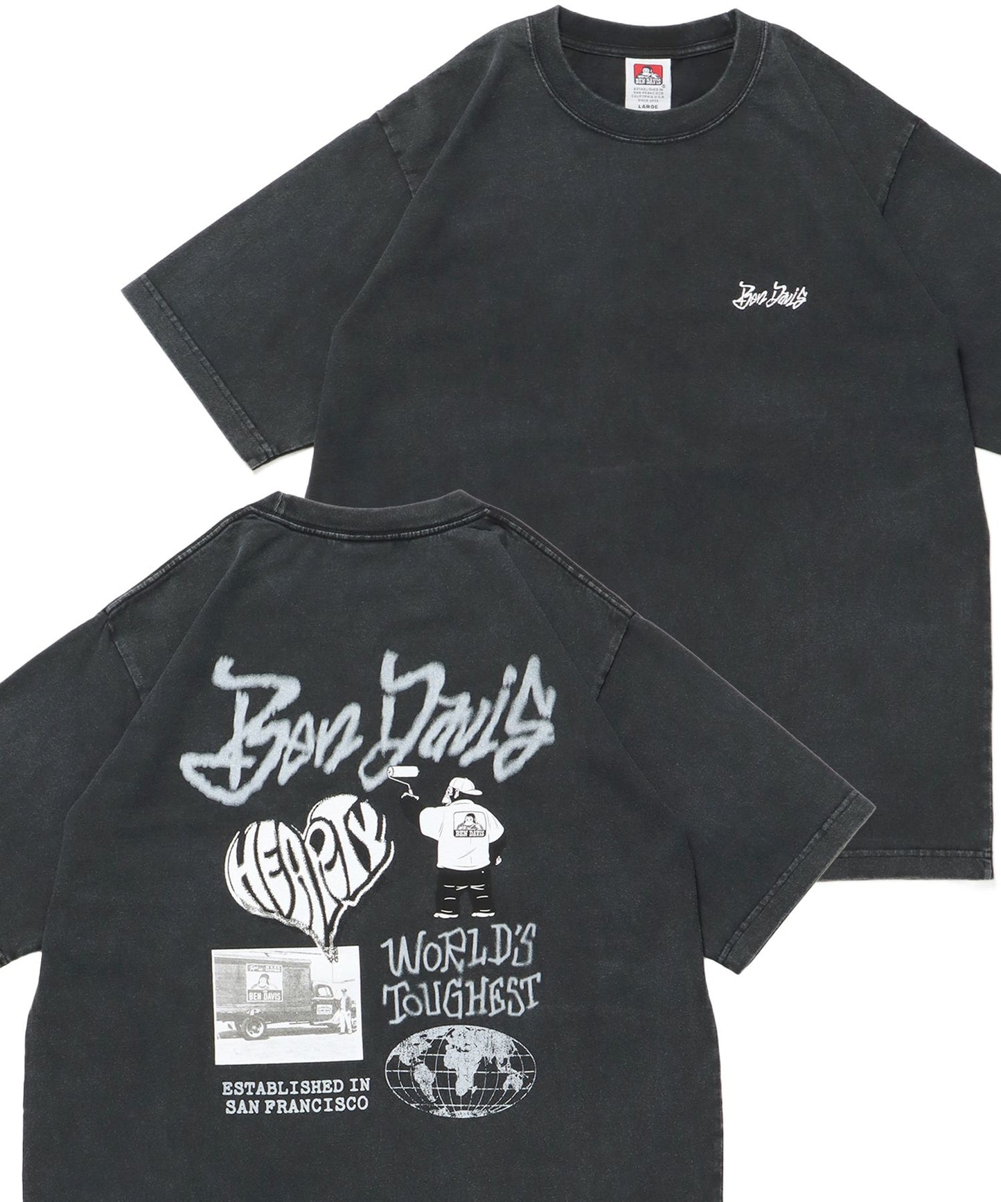 【BEN DAVIS（ベンデイビス）】TAGGING VNTG TEE(UF) ブラック