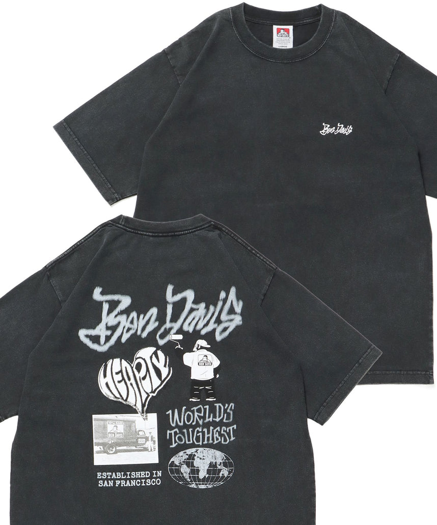 【BEN DAVIS（ベンデイビス）】TAGGING VNTG TEE(UF) ブラック