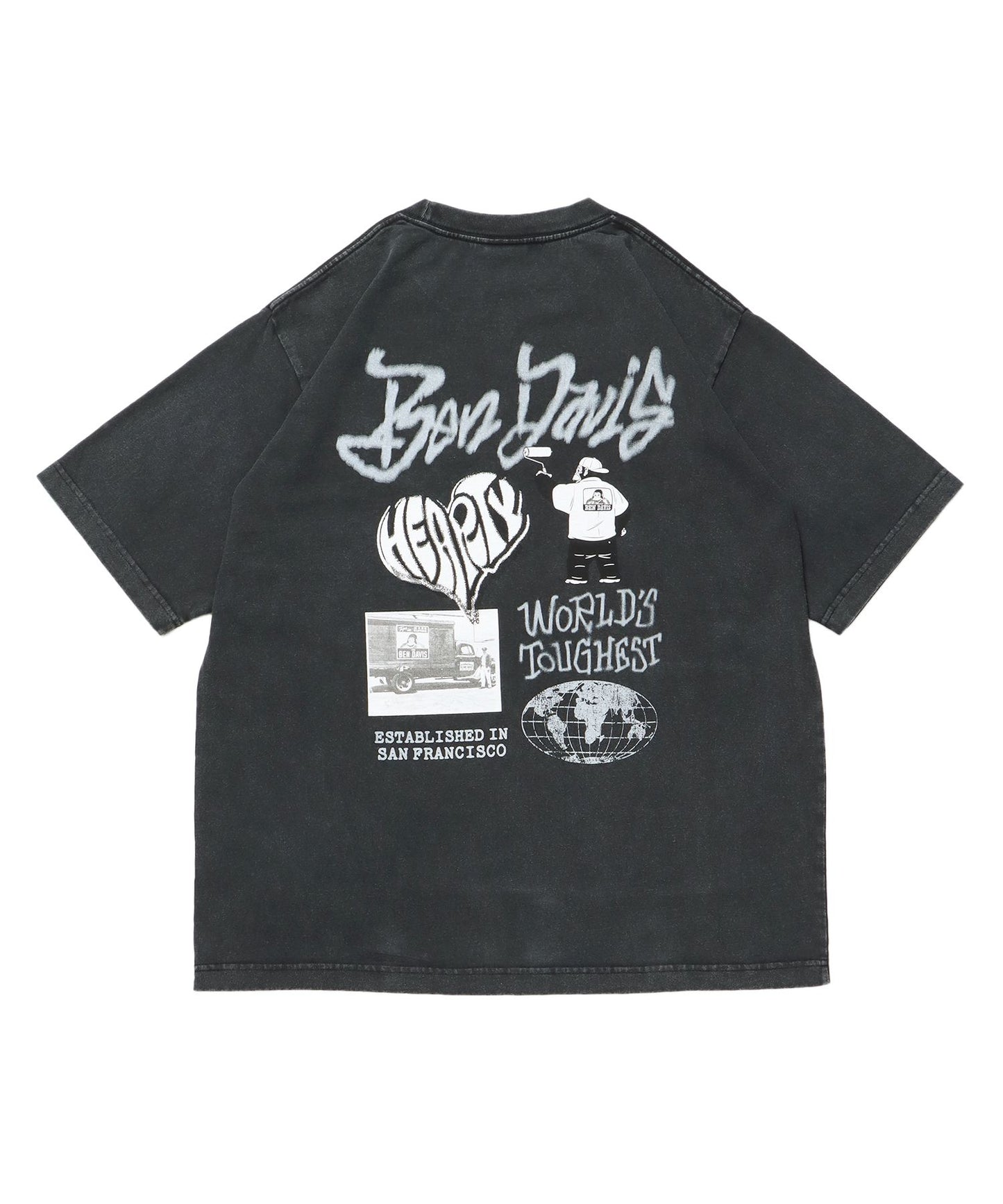 【BEN DAVIS（ベンデイビス）】TAGGING VNTG TEE(UF) ブラック
