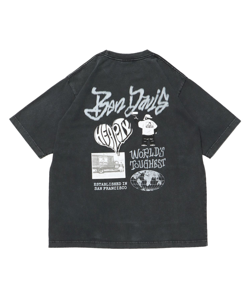 【BEN DAVIS（ベンデイビス）】TAGGING VNTG TEE(UF) ブラック