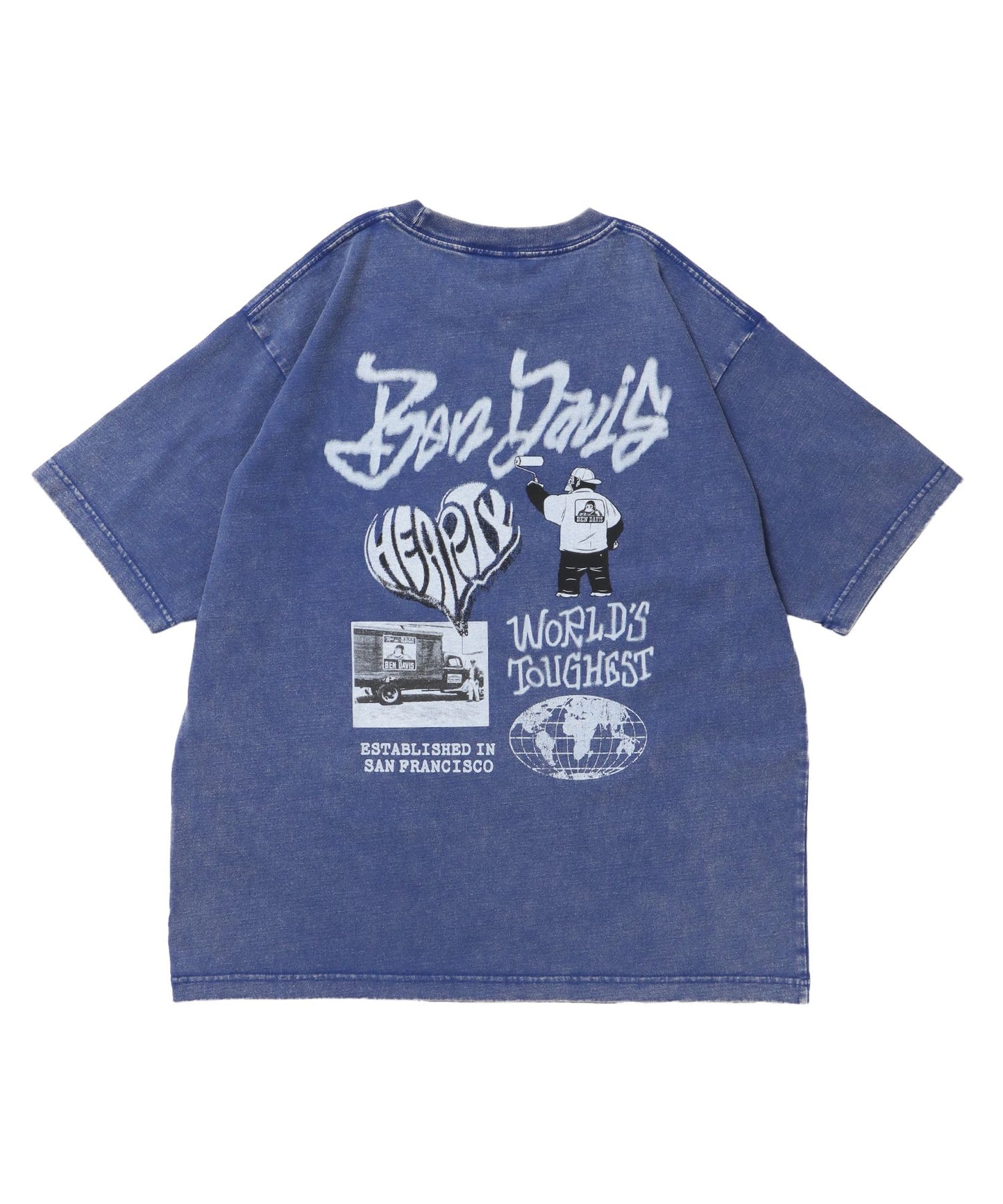 【BEN DAVIS（ベンデイビス）】TAGGING VNTG TEE(UF) ブルー