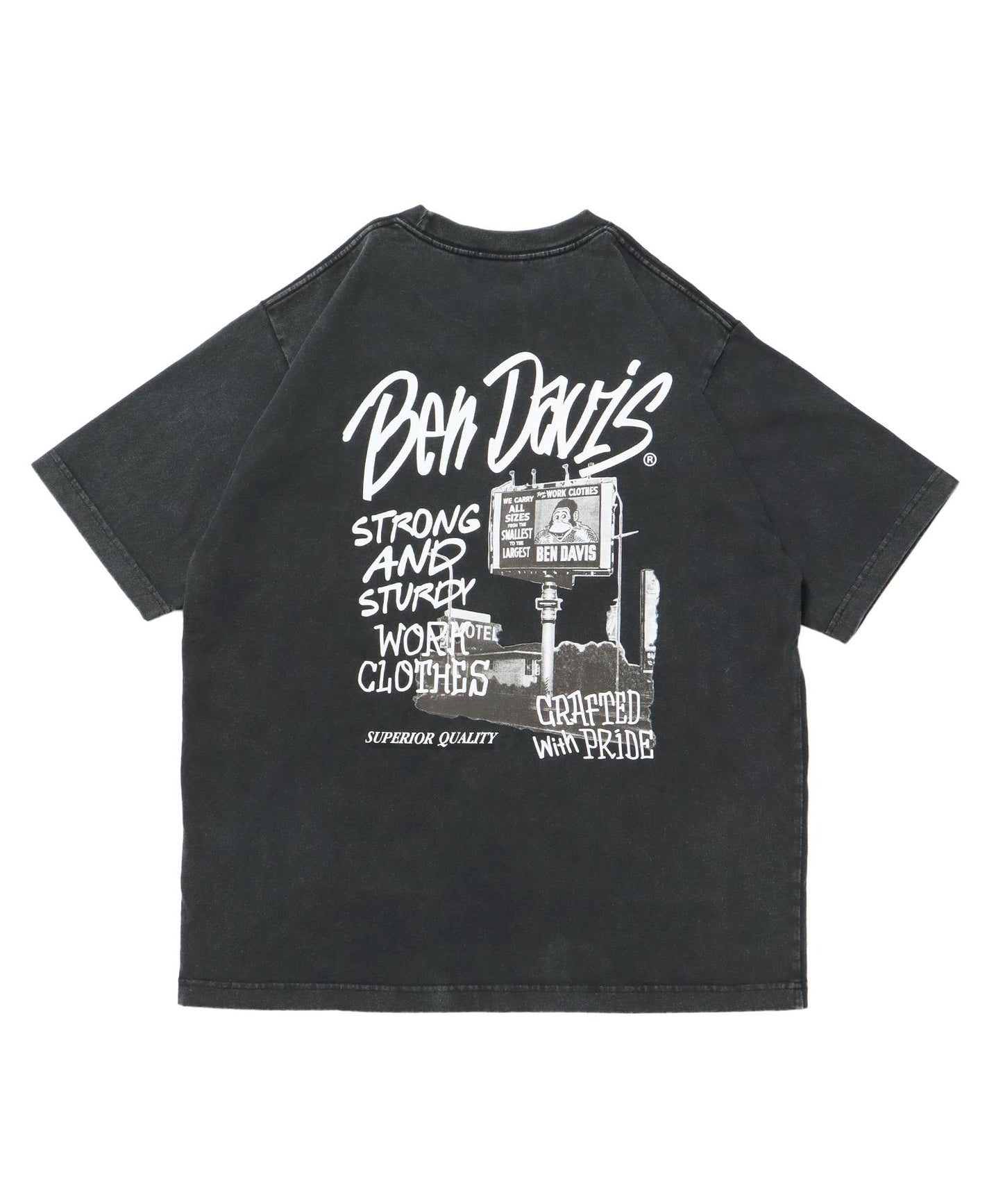 【BEN DAVIS（ベンデイビス）】ROADSIDE VNTG TEE(UF) ブラック