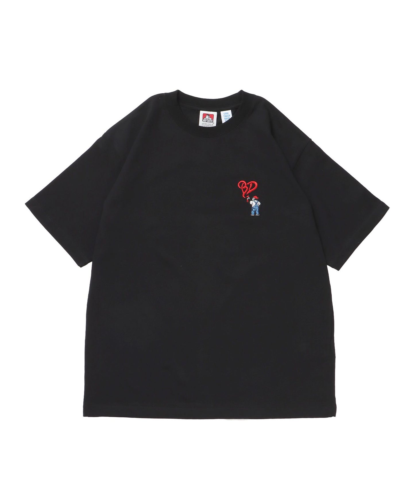 【BEN DAVIS（ベンデイビス）】GORILLA EMB COOL TEE / Tシャツ 接触冷感 半袖 クルーネック ワンポイント 刺繍 ワンポイント ブラック