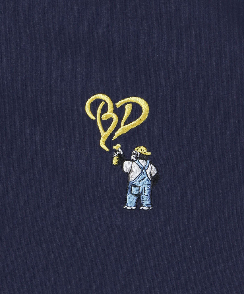 GORILLA EMB COOL TEE / Tシャツ 接触冷感 半袖 クルーネック ワンポイント 刺繍 ワンポイント ネイビー