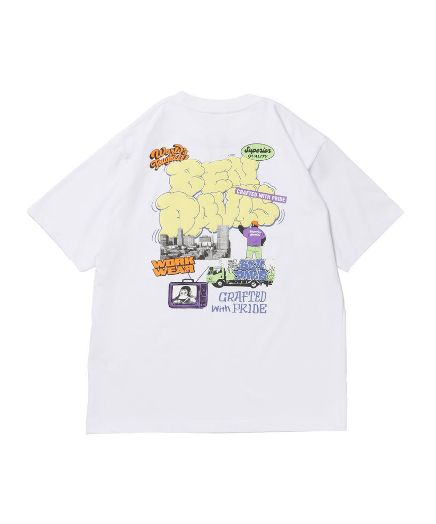 【BEN DAVIS（ベンデイビス）】OVERLAP COOL TEE ホワイト