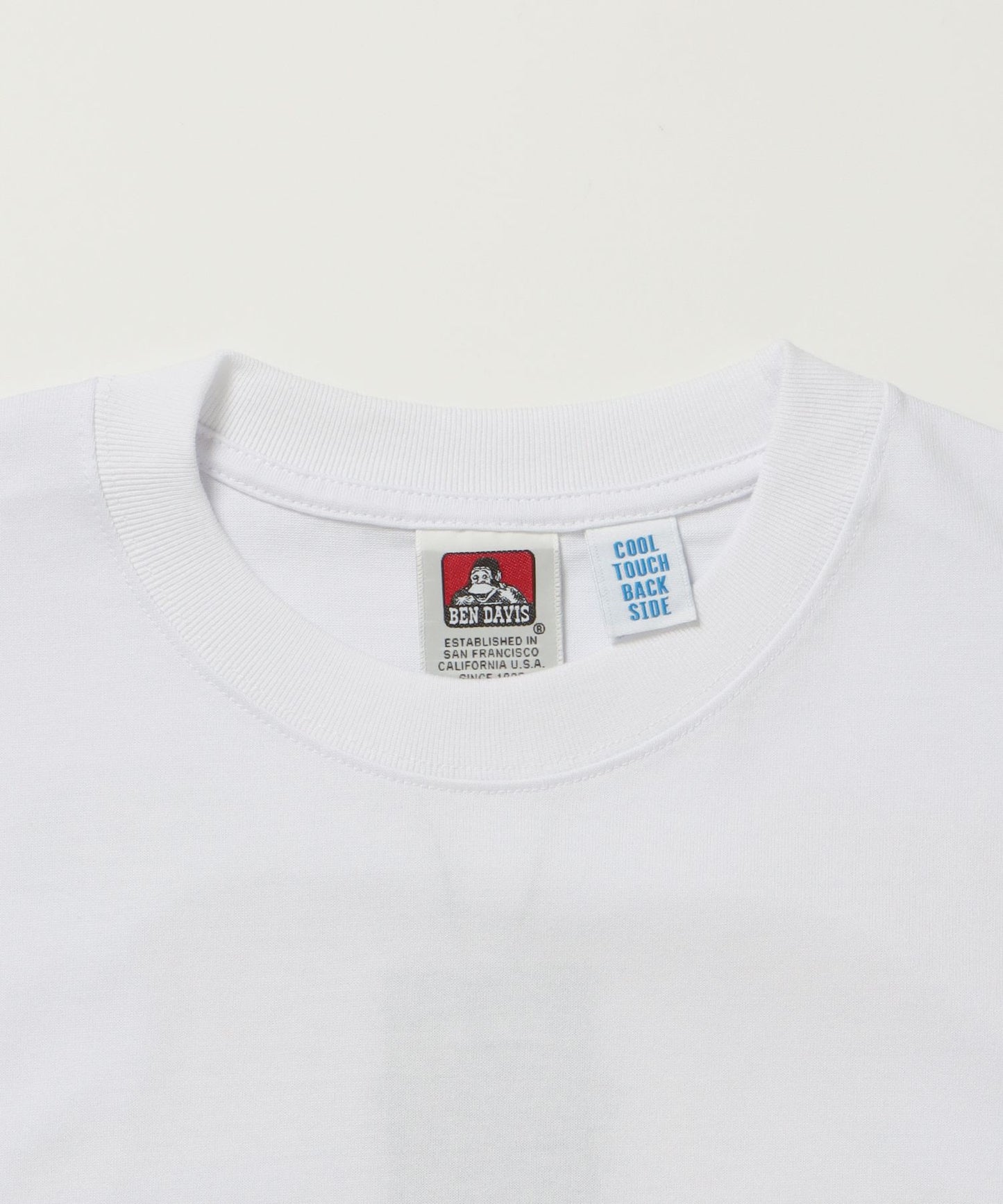 OVERLAP COOL TEE / Tシャツ 接触冷感 半袖 クルーネック ワンポイント 刺繍 ワンポイント ホワイト
