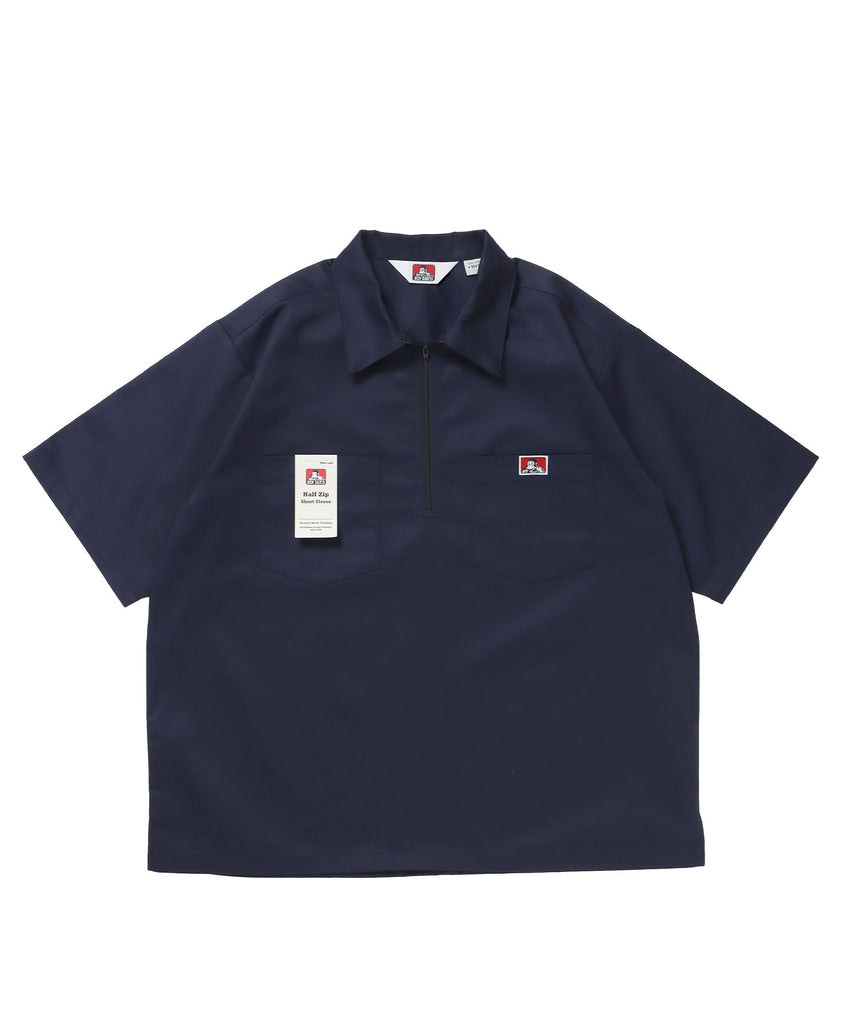 BEN DAVIS（ベンデイビス）】1/2ZIP S/S SHIRT ネイビー – NAVAL