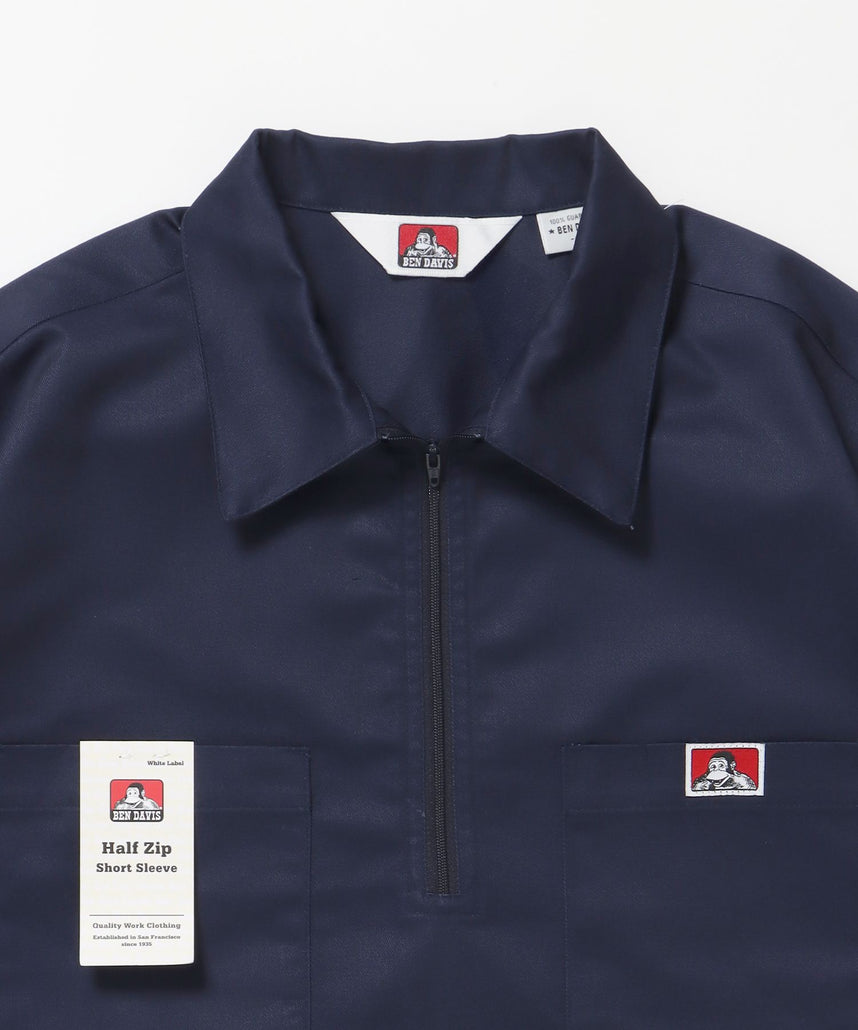 BEN DAVIS（ベンデイビス）】1/2ZIP S/S SHIRT ネイビー – NAVAL