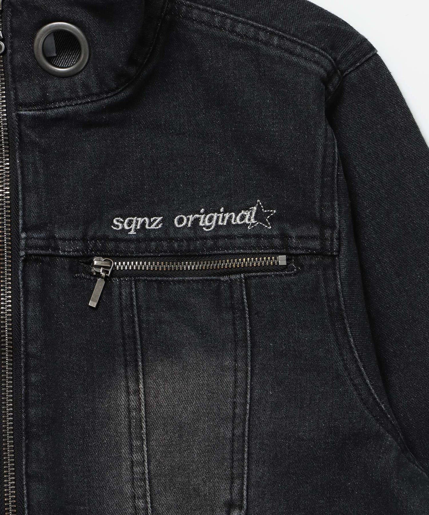 ※WEB限定 / ロールアップスタッズデニム / sqnz star roll-up denim ブラック