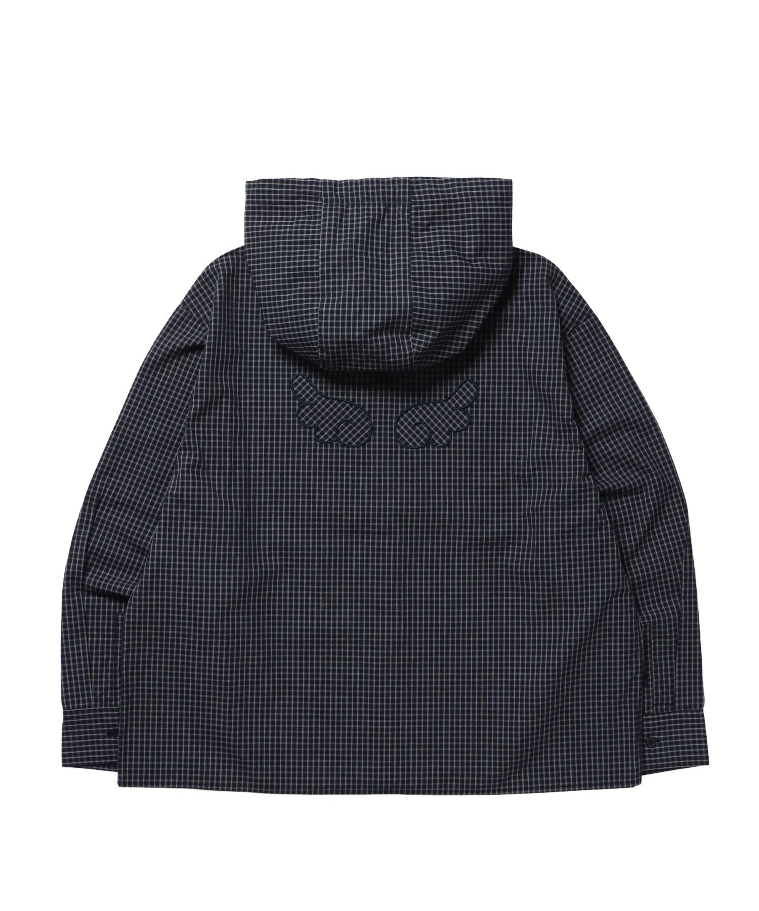 sqnz（エスキュンズ）】フード付きチェックシャツ / シャツ ジップ