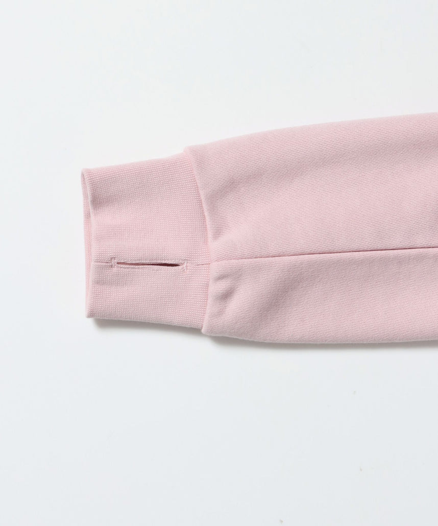 sqnz rhinestone & eyelet zip p/k / ジップパーカー スタッズ ハトメ ラインストーン フーディ 短丈 裏毛 【セットアップ着用可能】 ライトピンク