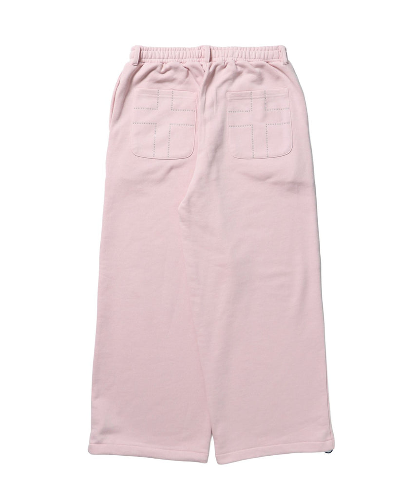 sqnz rhinestone & eyelet sweat pants / ラインストーン スウェットパンツ 裏毛 ハトメ ポケット 【セットアップ着用可能】 ライトピンク