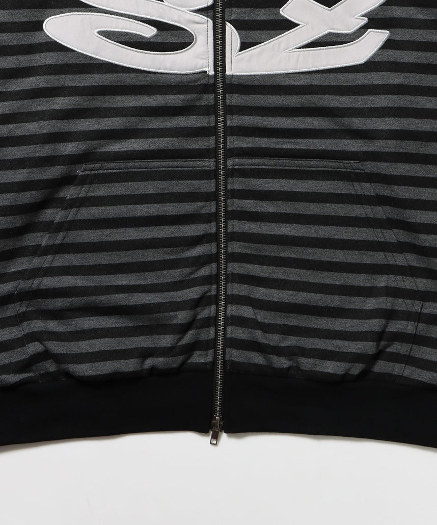 sqnz logo applique zip p/k / 裏毛 ダブルジップ ジップパーカー フーディ 星柄 ボーダー チェック 柄81