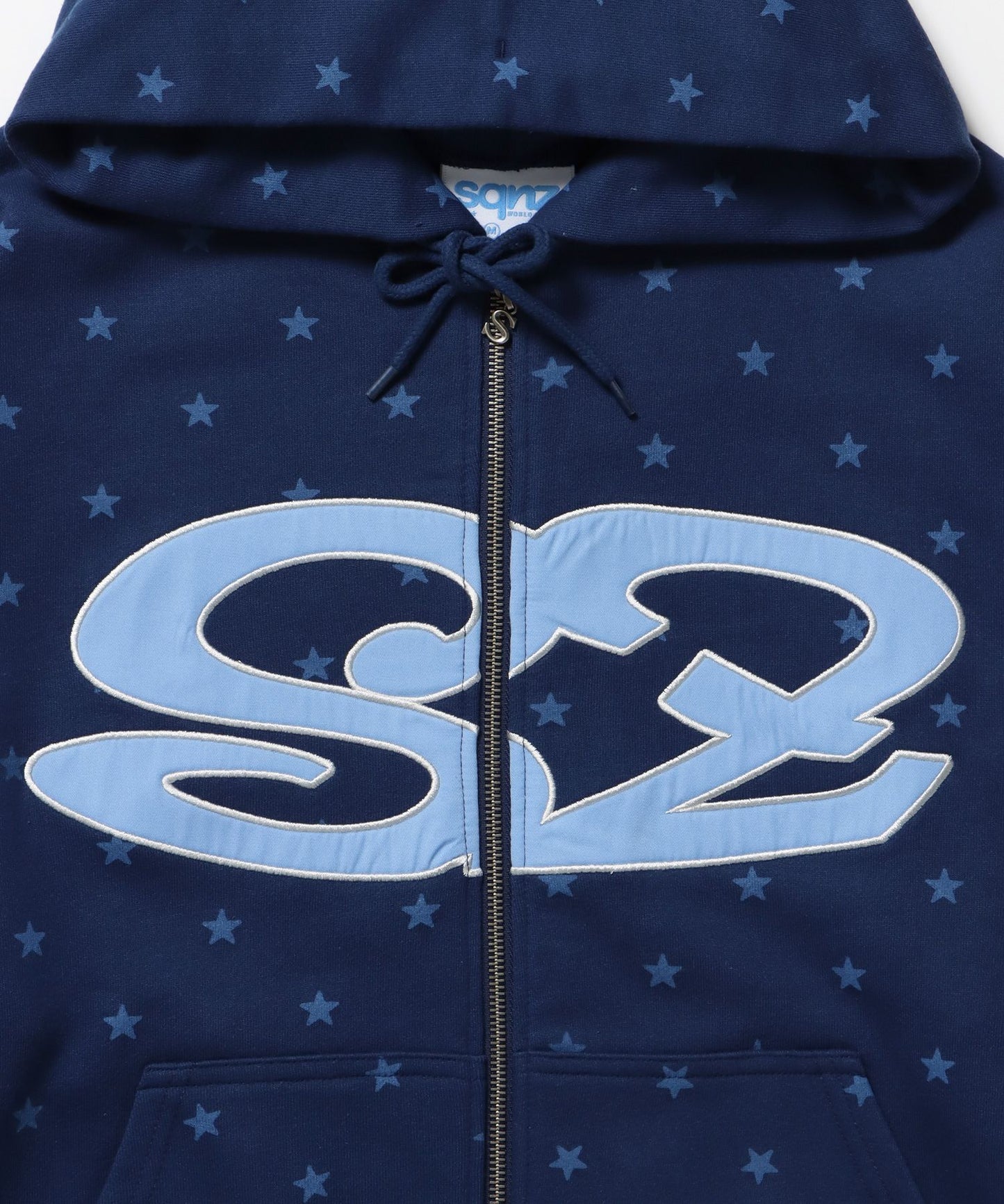 sqnz logo applique zip p/k / 裏毛 ダブルジップ ジップパーカー フーディ 星柄 ボーダー チェック 柄82