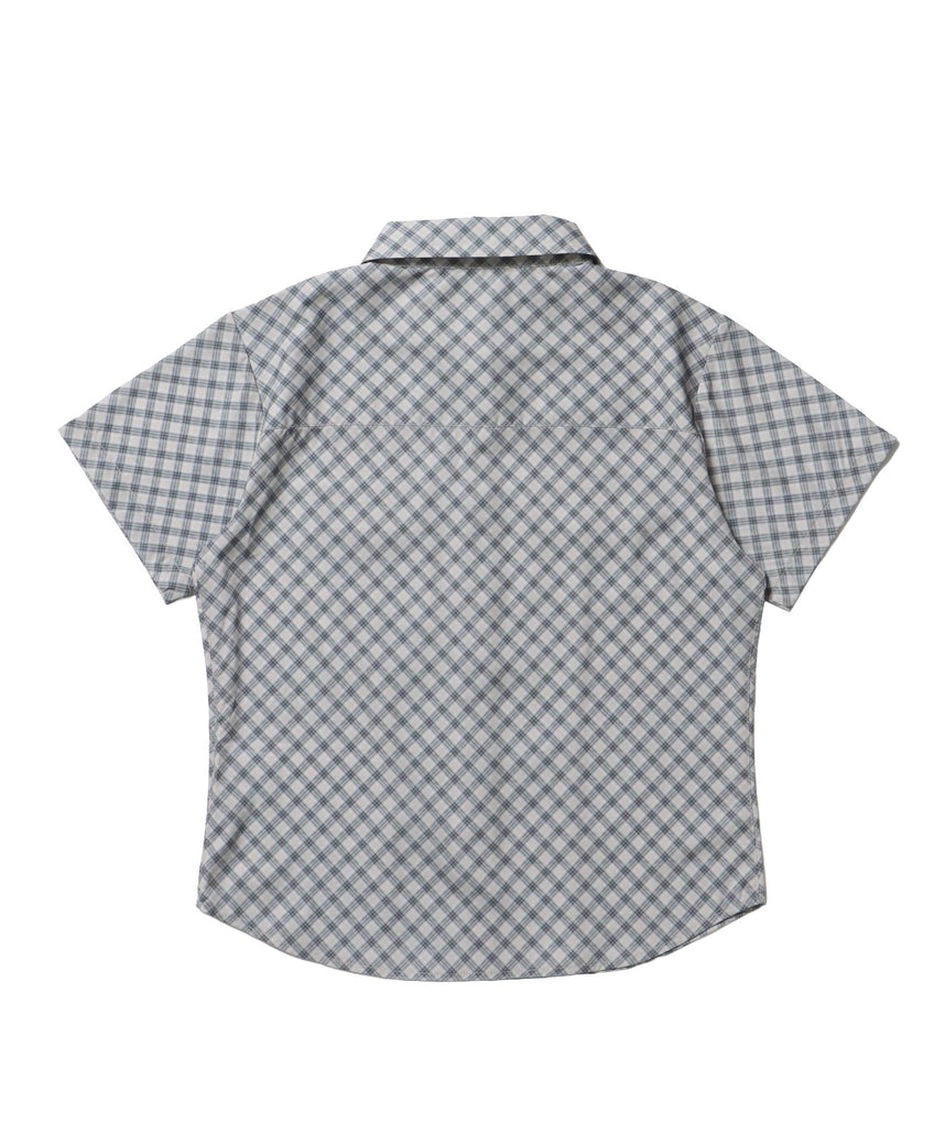 ※WEB限定 / レディースコンパクトチェックシャツ / sqnz double pocket compact check shirts アイボリー