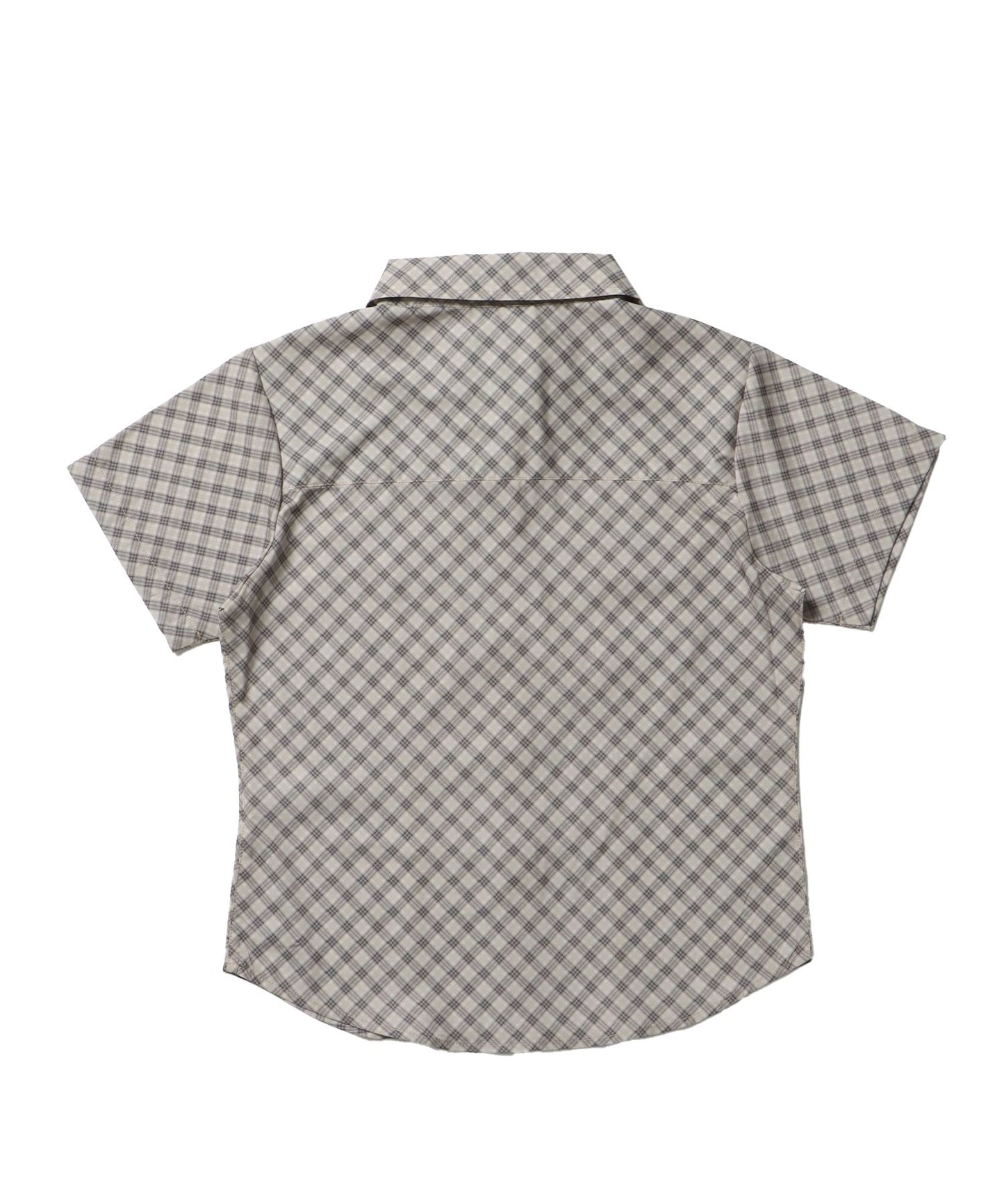 ※WEB限定 / レディースコンパクトチェックシャツ / sqnz double pocket compact check shirts ベージュ
