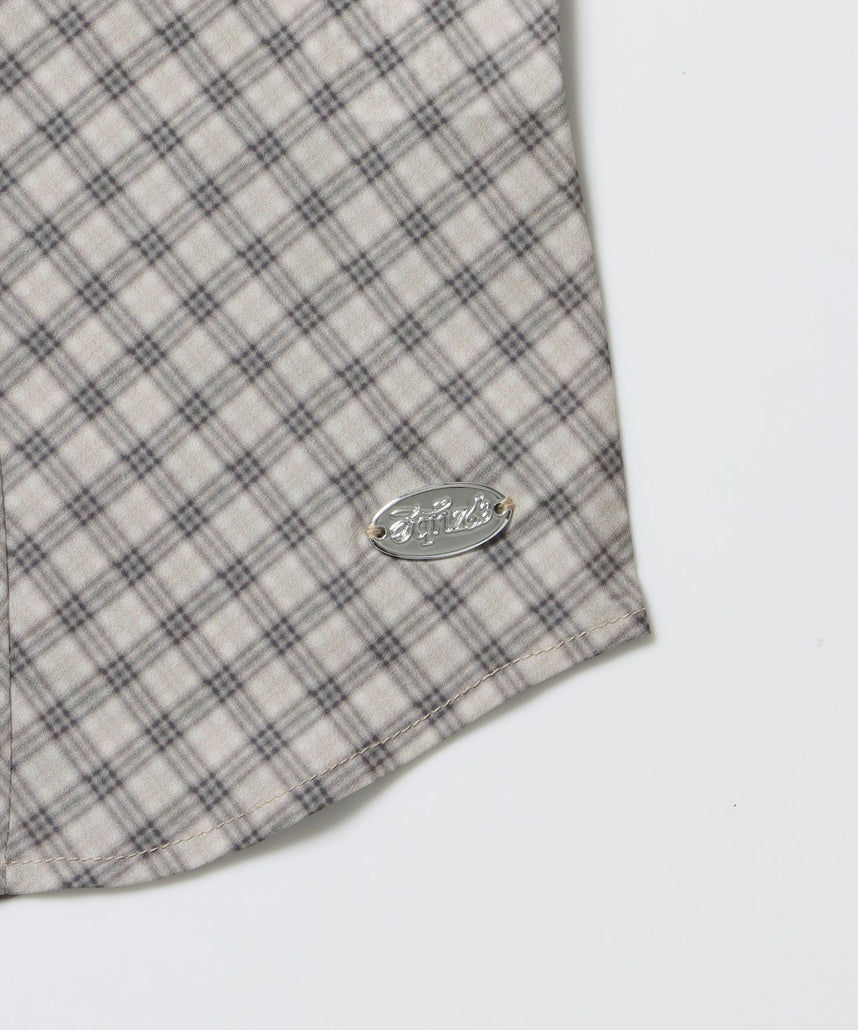 ※WEB限定 / レディースコンパクトチェックシャツ / sqnz double pocket compact check shirts ベージュ
