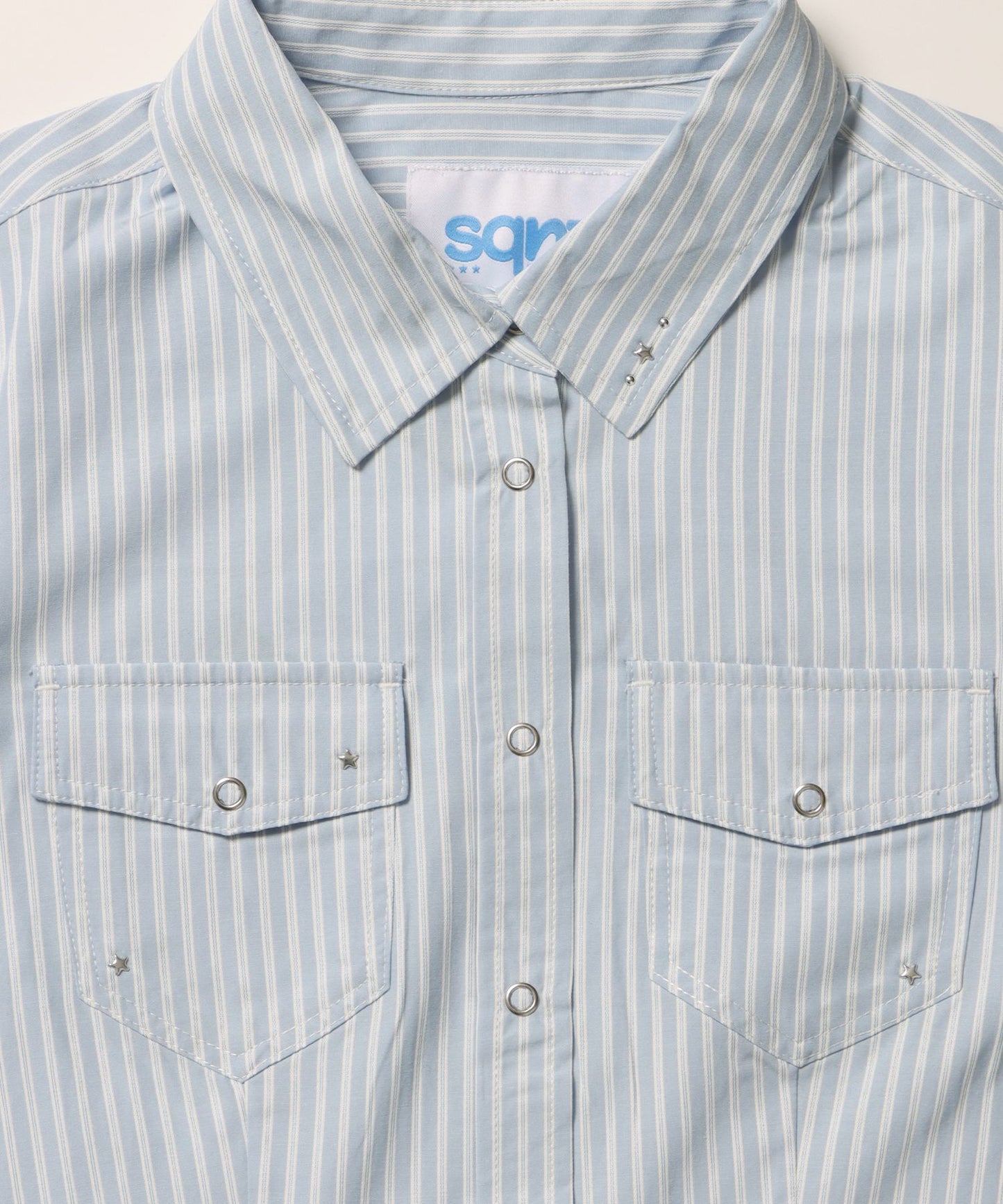 ※WEB限定 / レディースコンパクトチェックシャツ / sqnz double pocket compact check shirts ライトブルー