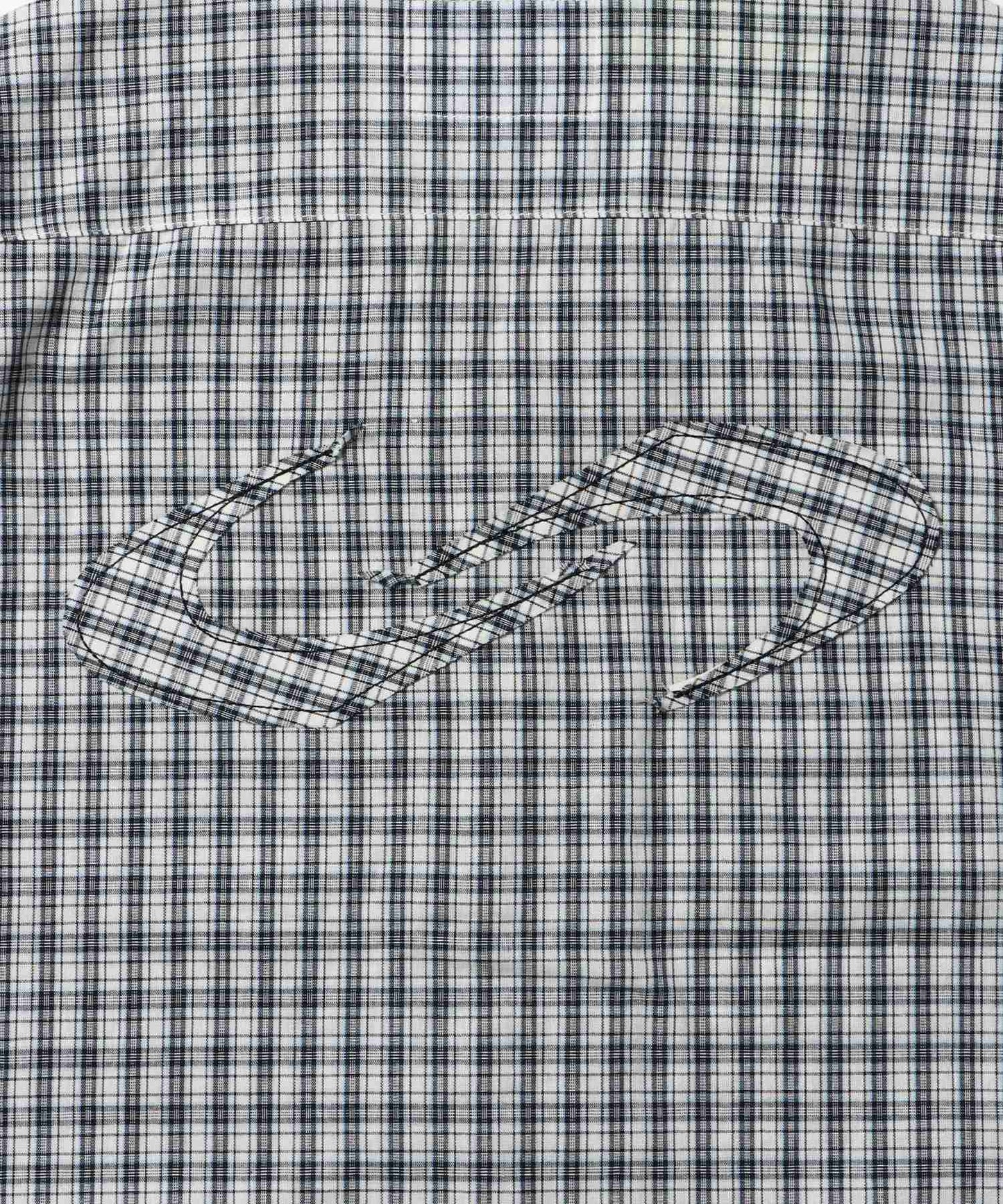 ※WEB限定 チェック半袖シャツ / sqnz applique check shirts ブラック