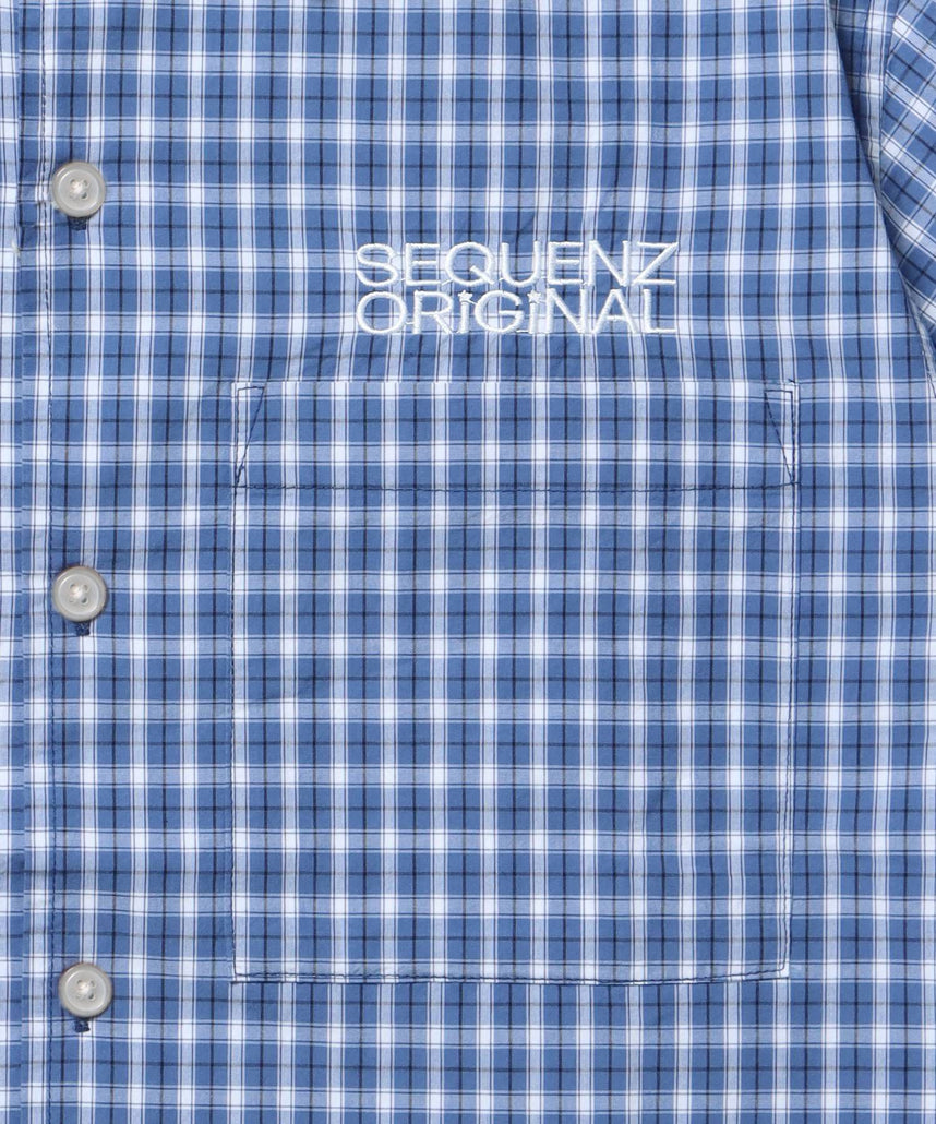 ※WEB限定 / チェック半袖シャツ / sqnz applique check shirts ブルー