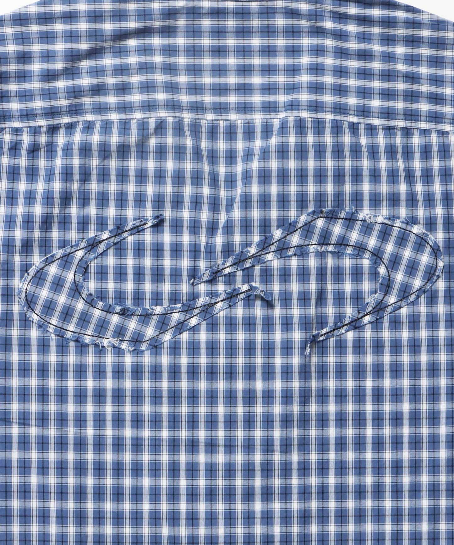 ※WEB限定 / チェック半袖シャツ / sqnz applique check shirts ブルー