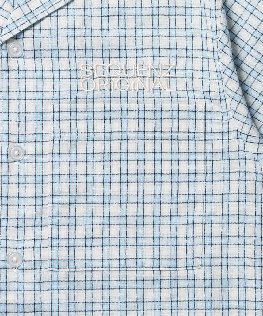 ※WEB限定 / チェック半袖シャツ / sqnz applique check shirts ライトブルー
