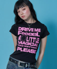 sqnz（エスキュンズ）】sqnz message pt compact tee / レディース T