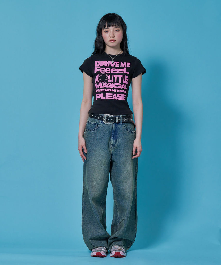sqnz（エスキュンズ）】sqnz message pt compact tee / レディース T
