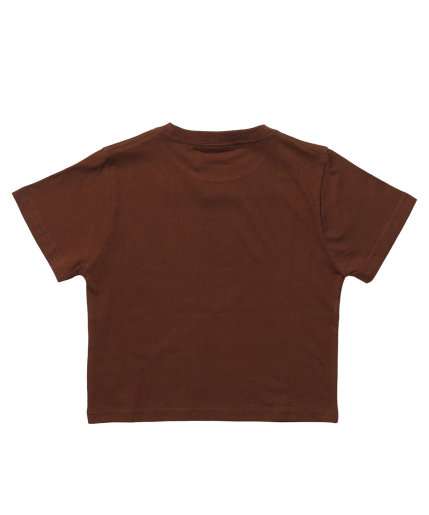 ※WEB限定 / ぼかしロゴ半袖ピチT / sqnz eyelet babe tee ブラウン