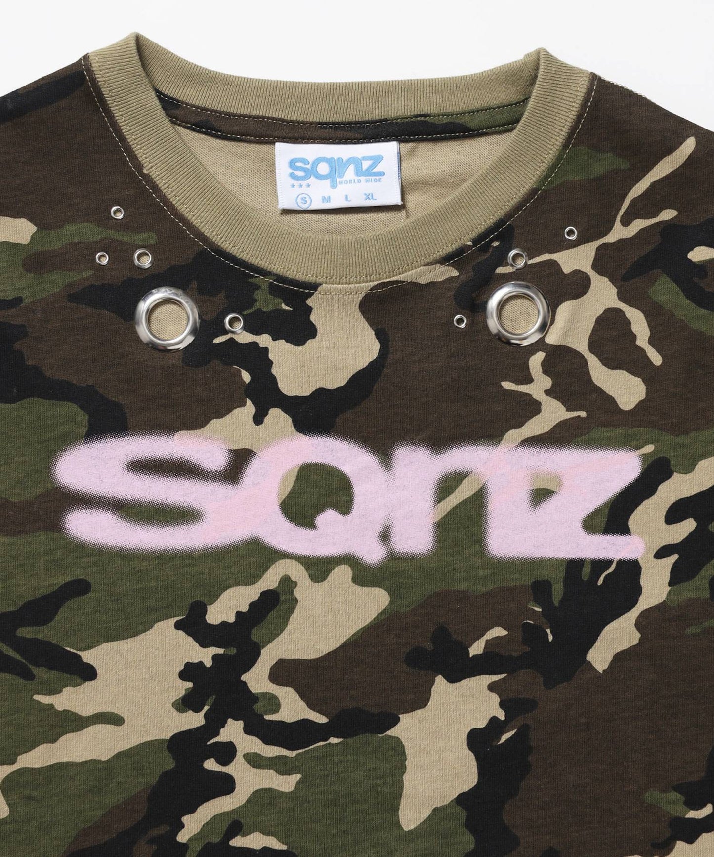 ※WEB限定 / ぼかしロゴ半袖ピチT / sqnz eyelet babe tee 柄80