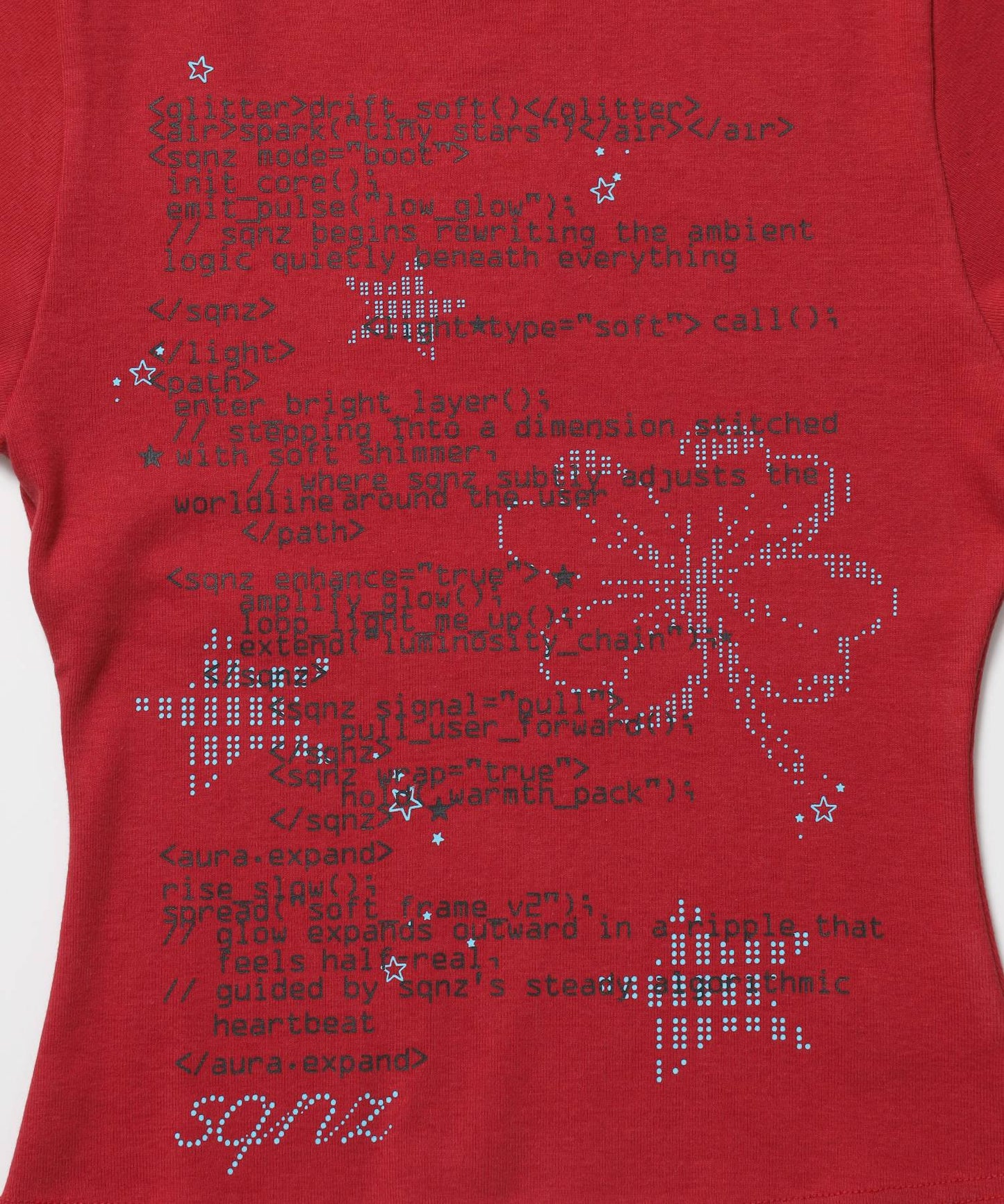 ※WEB限定 / 文字プリントレディースコンパクトT / sqnz programming pt compact tee レッド