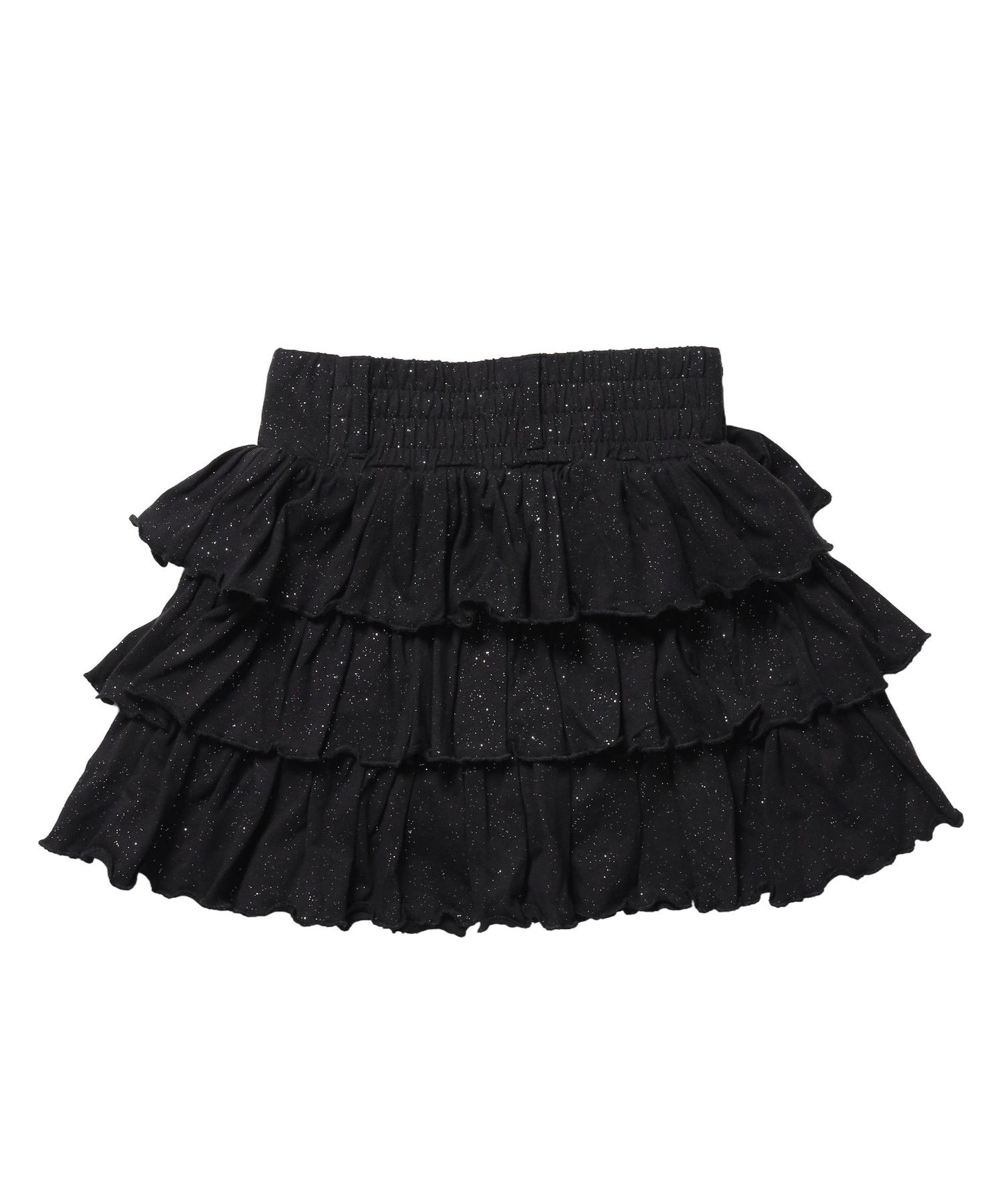 ※WEB限定 / レディースグリッターフリルミニスカート / sqnz glitter tiered skirt  ブラック