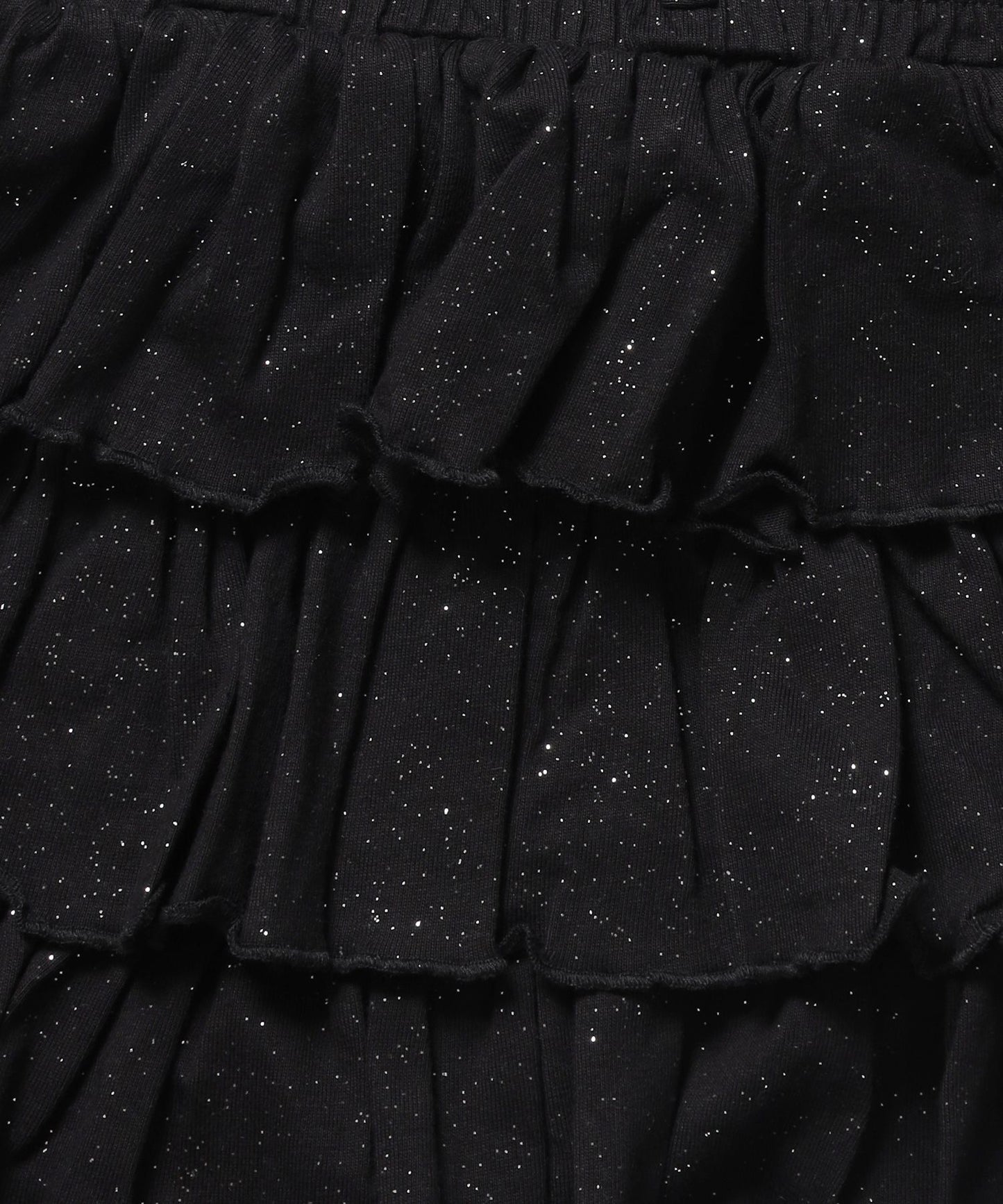 ※WEB限定 / レディースグリッターフリルミニスカート / sqnz glitter tiered skirt  ブラック
