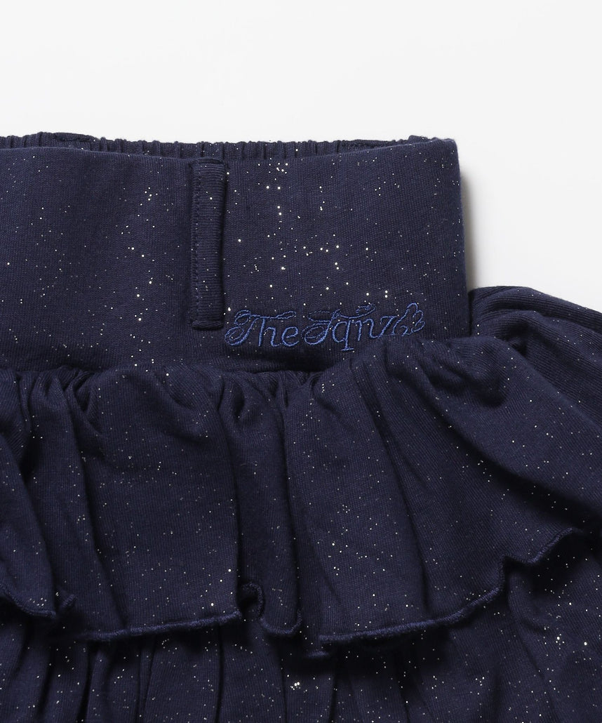 ※WEB限定 / レディースグリッターフリルミニスカート / sqnz glitter tiered skirt ダークネイビー