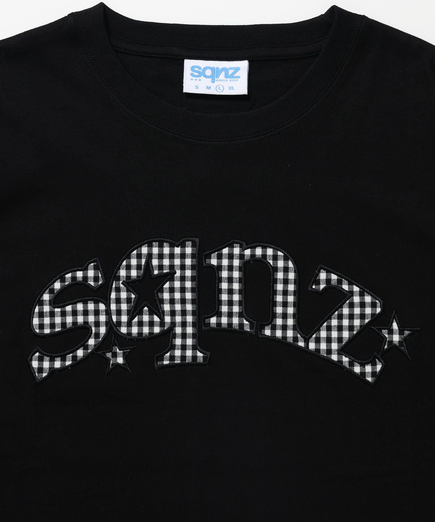 2024 RASHスモールワッペンTee新品 WEB限定 / ワッペン×チェック / スターロゴ半袖Tシャツ / sqnz star