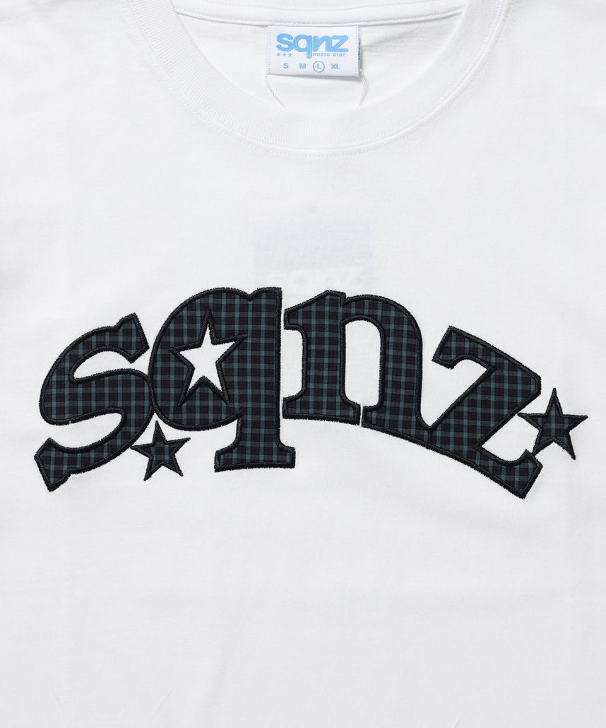 ※WEB限定 /スターロゴ半袖Tシャツ / sqnz star logo checkered applique tee ホワイト系その他