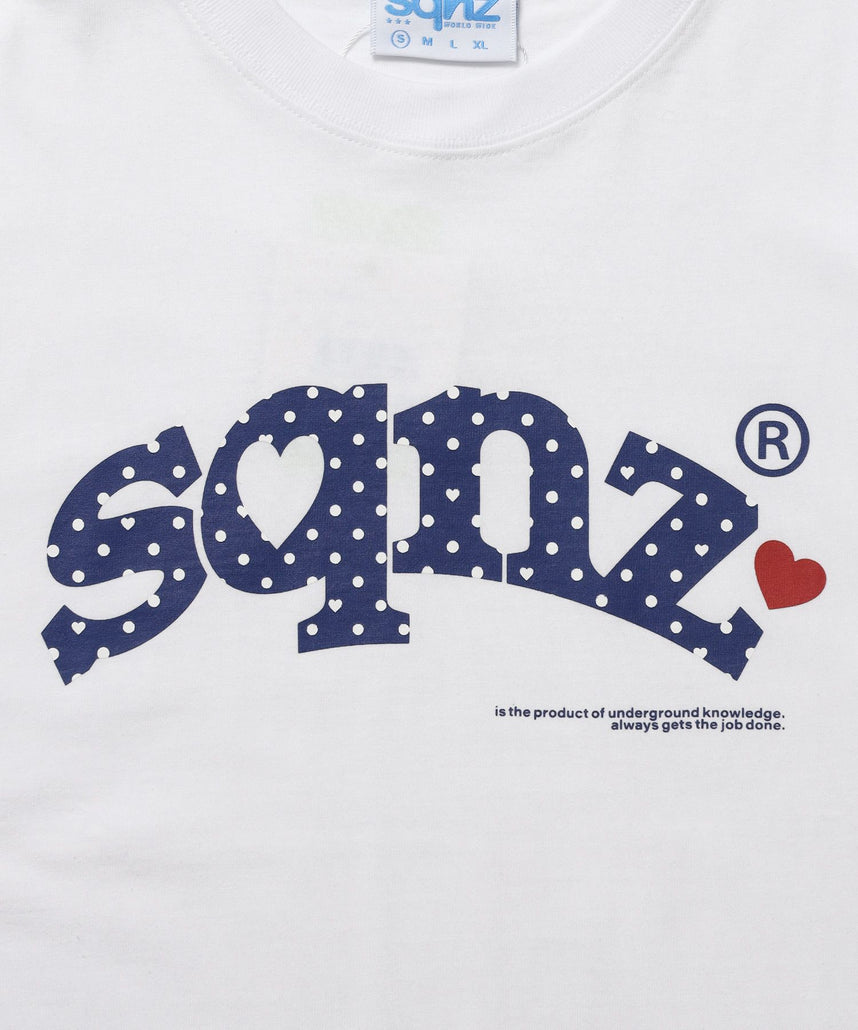 ≪予約商品≫※WEB限定 / ドットロゴ半袖Tシャツ / sqnz heart dot logo pt tee ホワイト