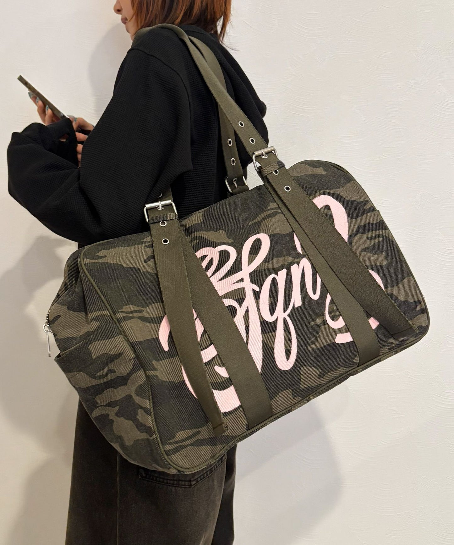 sqnz vintage boston bag / スクール ボストン バック アジャスター 迷彩柄 柄80