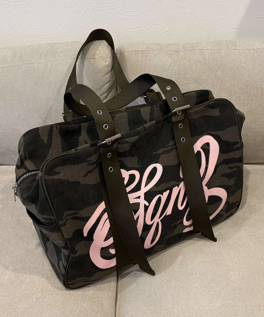 sqnz vintage boston bag / スクール ボストン バック アジャスター 迷彩柄 柄80