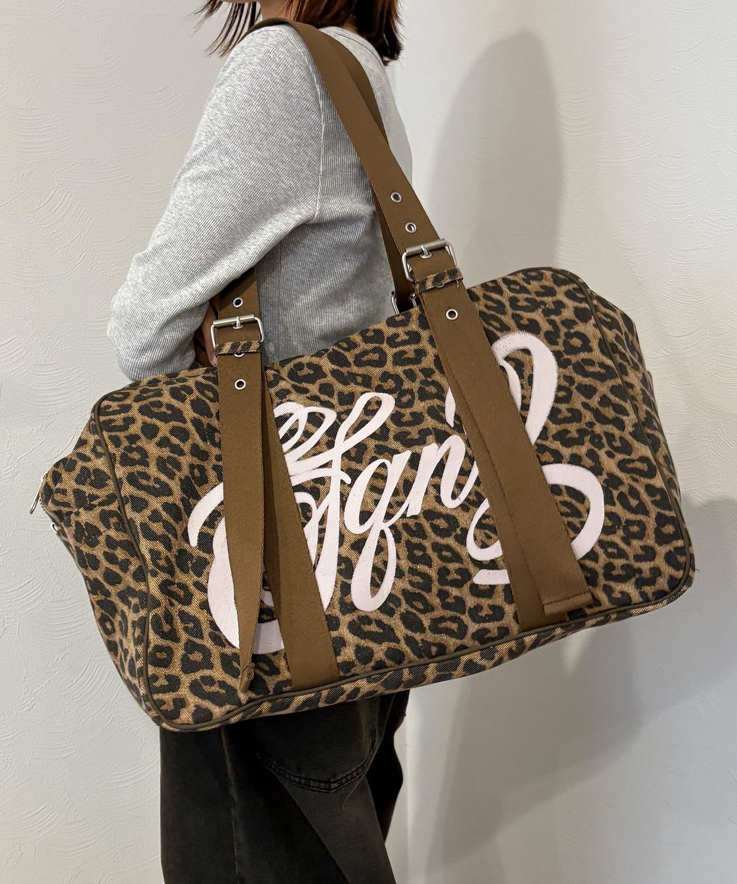 sqnz vintage boston bag / スクール ボストン バック アジャスター レオパード柄 柄81