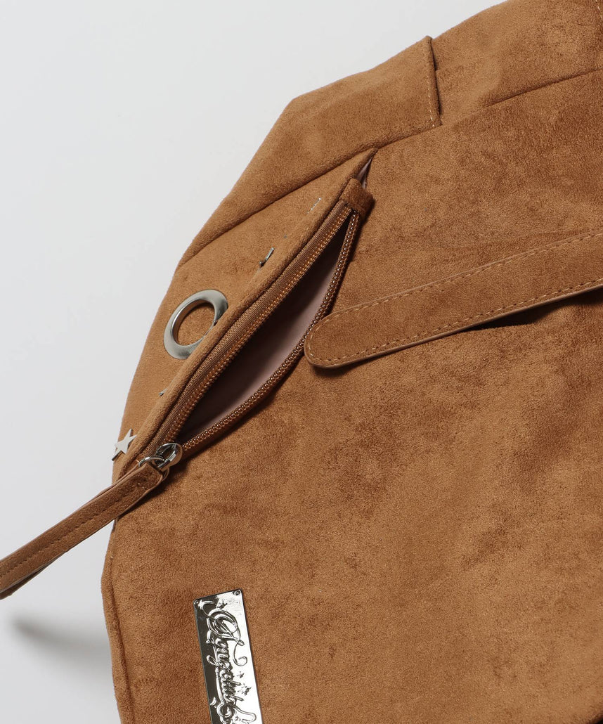 sqnz star eylet bag / フェイクレザー フェイクスウェード バック アジャスター ハンドバック ハトメ