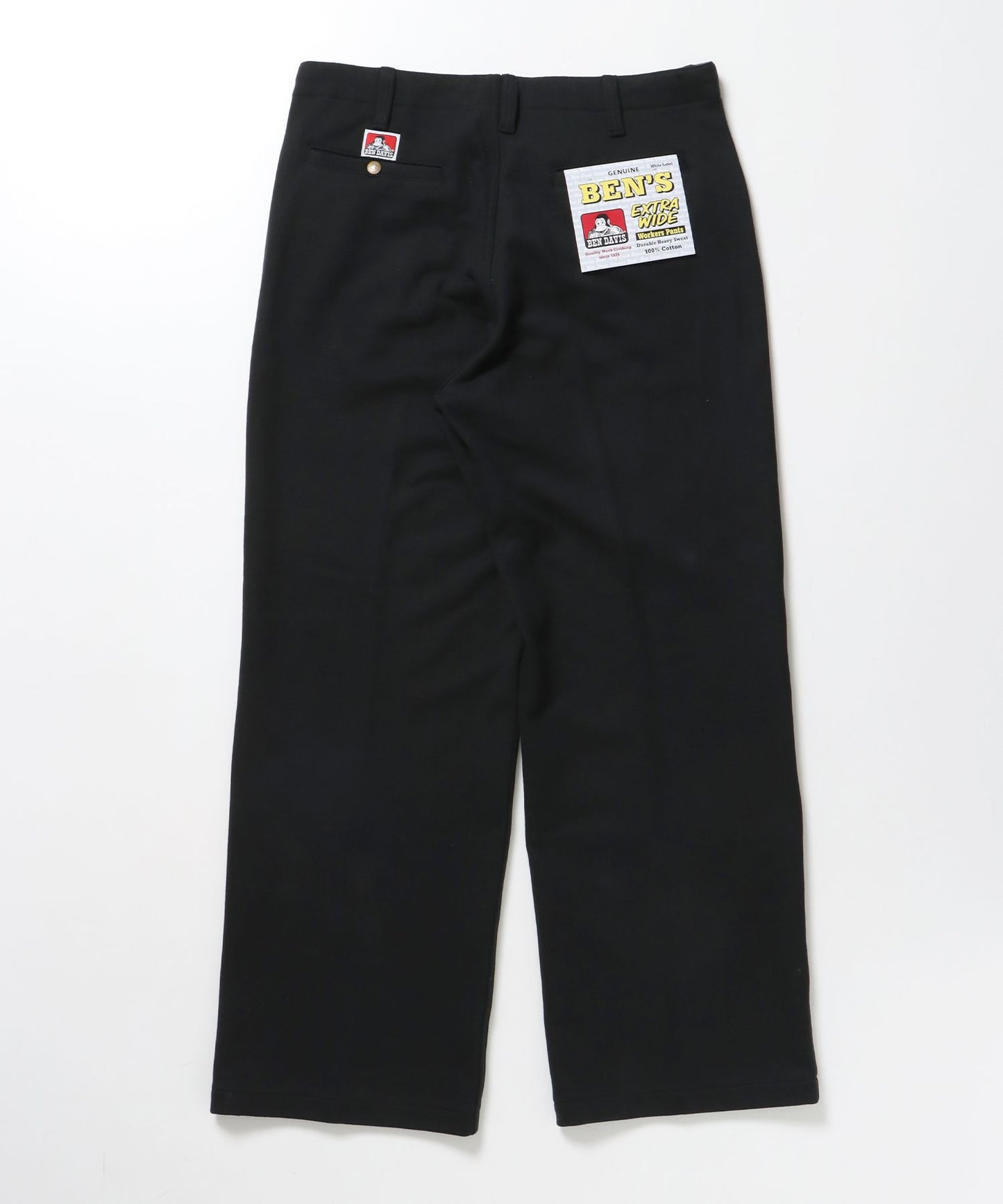 【BEN DAVIS（ベンデイビス）】90TH H.SWEAT EXTRA WIDE PANTS / エクストラワイド スウェット パンツ ヘビーウエイト 裏毛 ドローストリング ≪セットアップ対応≫ ブラック