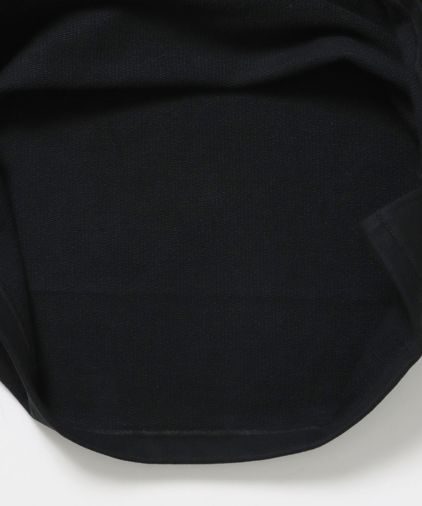 90TH H.SWEAT S/S 1/2 ZIP SHIRT / ヘビーウェイト 半袖 ハーフジップ 裏毛 ワンポイント ≪セットアップ対応≫ ブラック