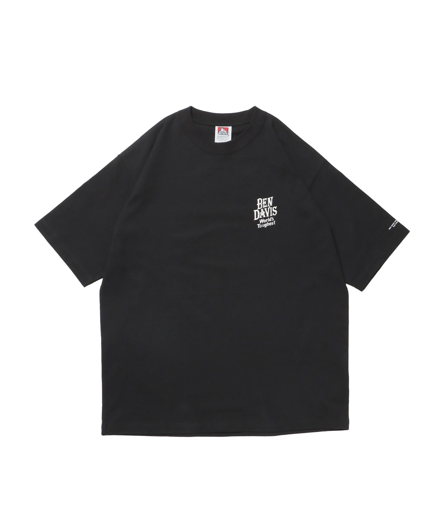 【BEN DAVIS（ベンデイビス）】CLASSIC LOGO TEE NV / オーバーサイズ ヘビーウェイト 半袖 クルーネック プリント ワンポイント ブラック