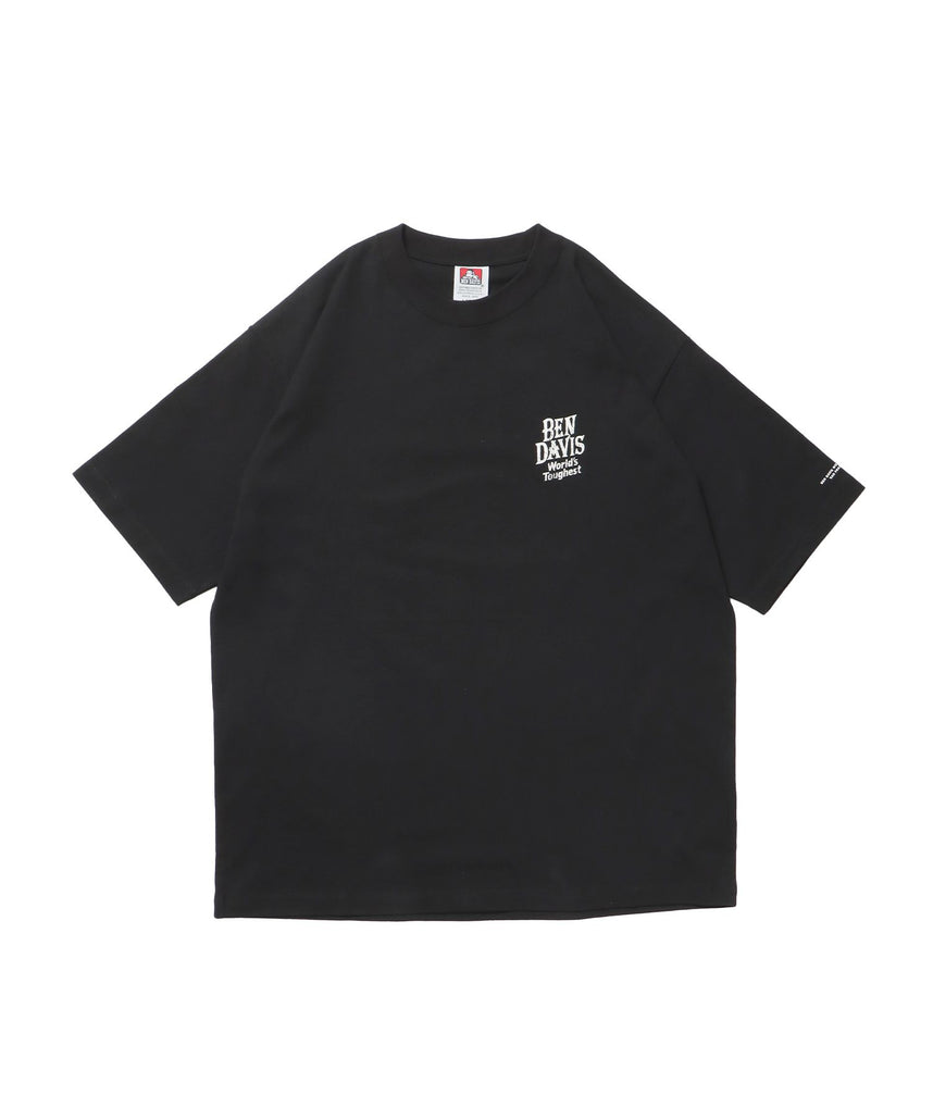 【BEN DAVIS（ベンデイビス）】CLASSIC LOGO TEE NV / オーバーサイズ ヘビーウェイト 半袖 クルーネック プリント ワンポイント ブラック