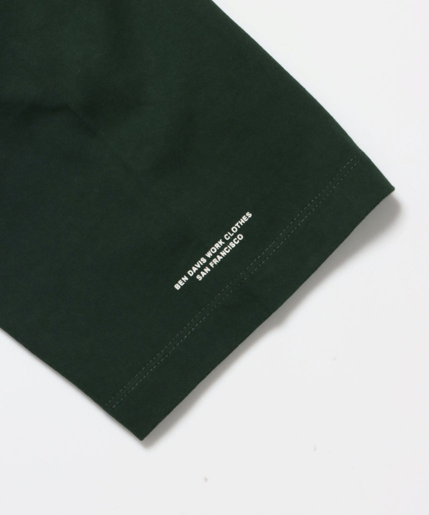 ≪予約商品≫CLASSIC LOGO TEE NV / オーバーサイズ ヘビーウェイト 半袖 クルーネック プリント ワンポイント ダークグリーン